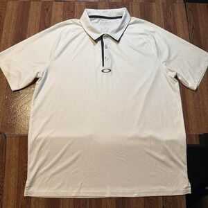 Oakley Hydrolix White Retro Tech Sportswear Golf Polo Shirt XL